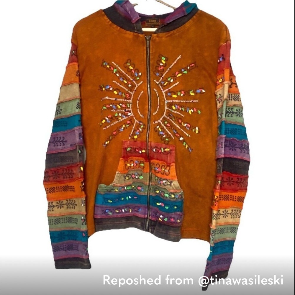 Rising International Multicolor Rainbow Hoodie